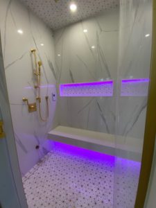 Master Shower with bench