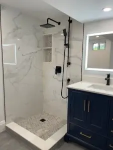 Guest room walk in shower