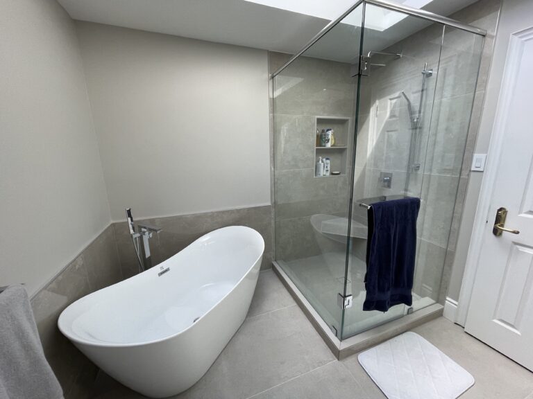 Luxury shower design with polished glass and modern fixtures
