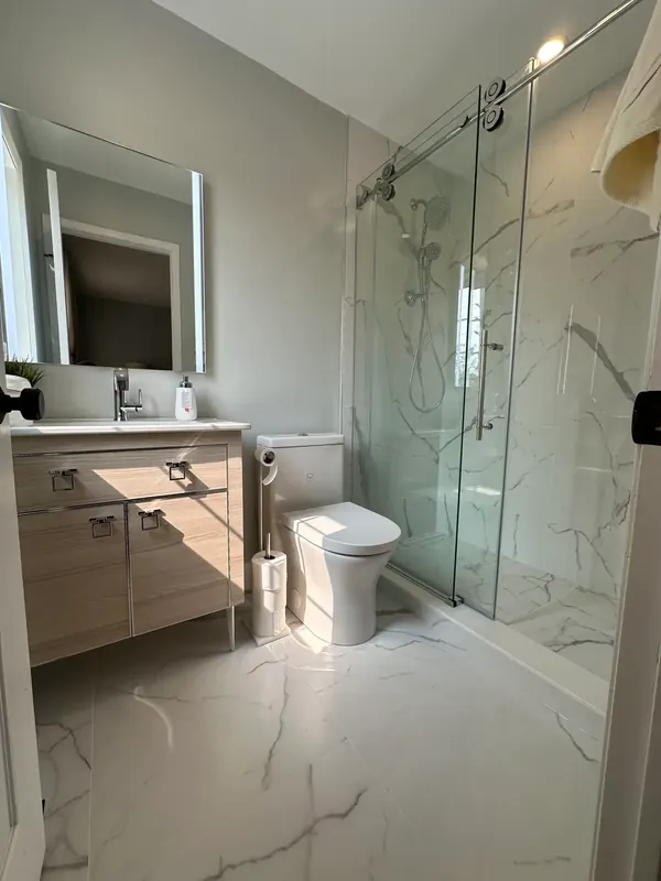Finished basement bathroom renovation