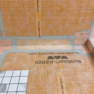 shower waterproofing with schluter and tile installation